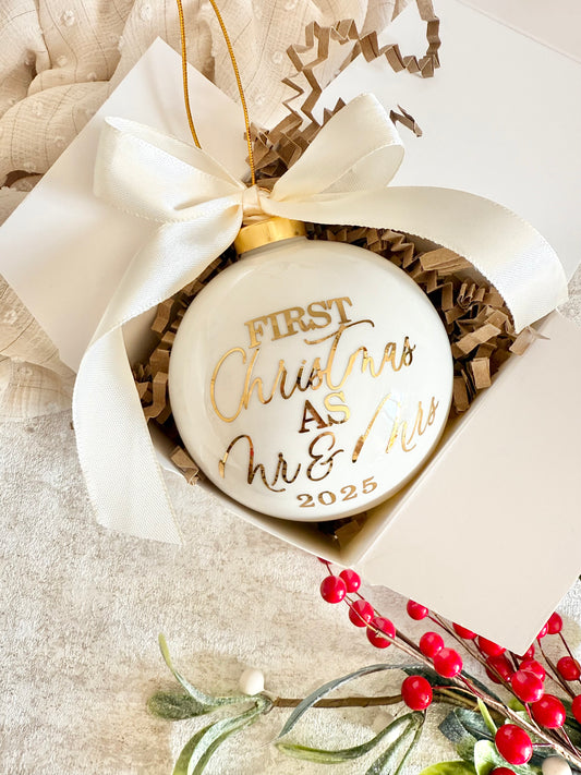 Ceramic First Christmas as Mr & Mrs