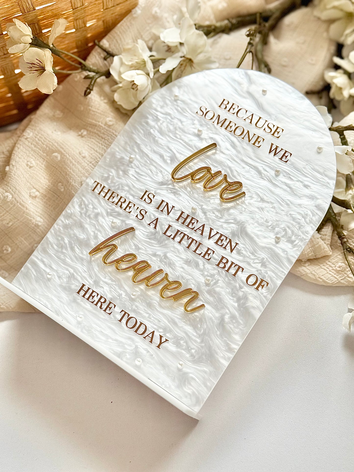 White Pearl - Memorial Sign