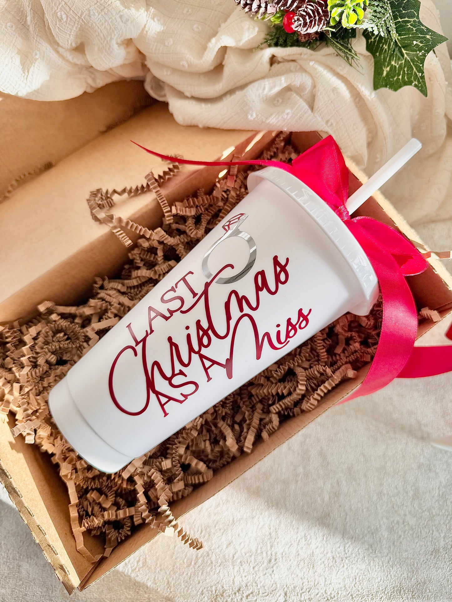 Last Christmas as a Miss - Burgundy Flute/Cup Sets