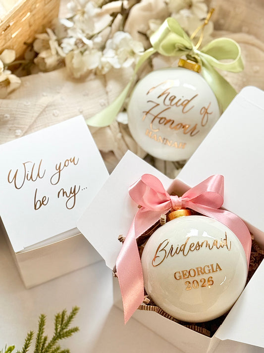 Bridesmaid Proposal Ceramic Bauble