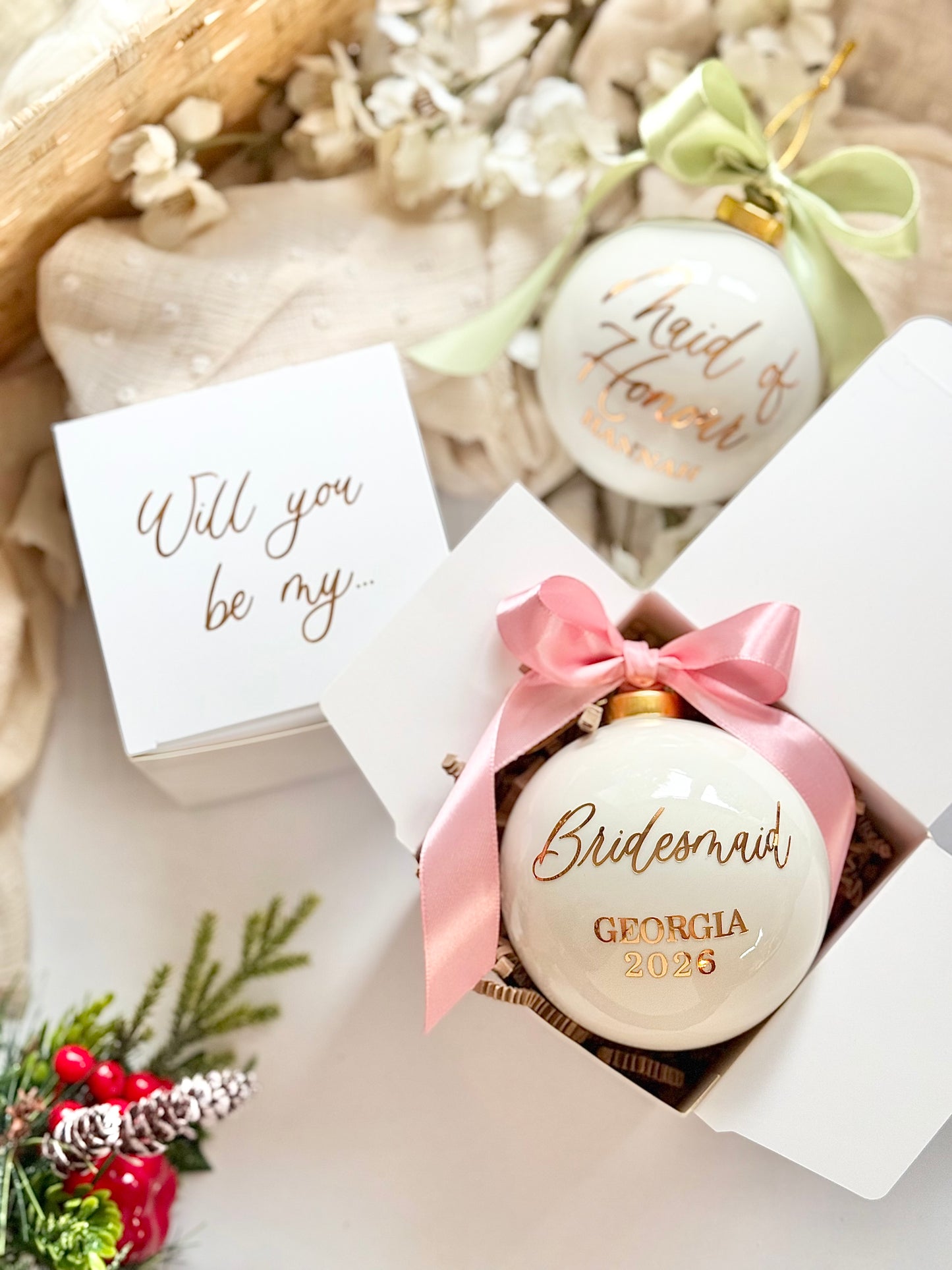 Bridesmaid Proposal Ceramic Bauble