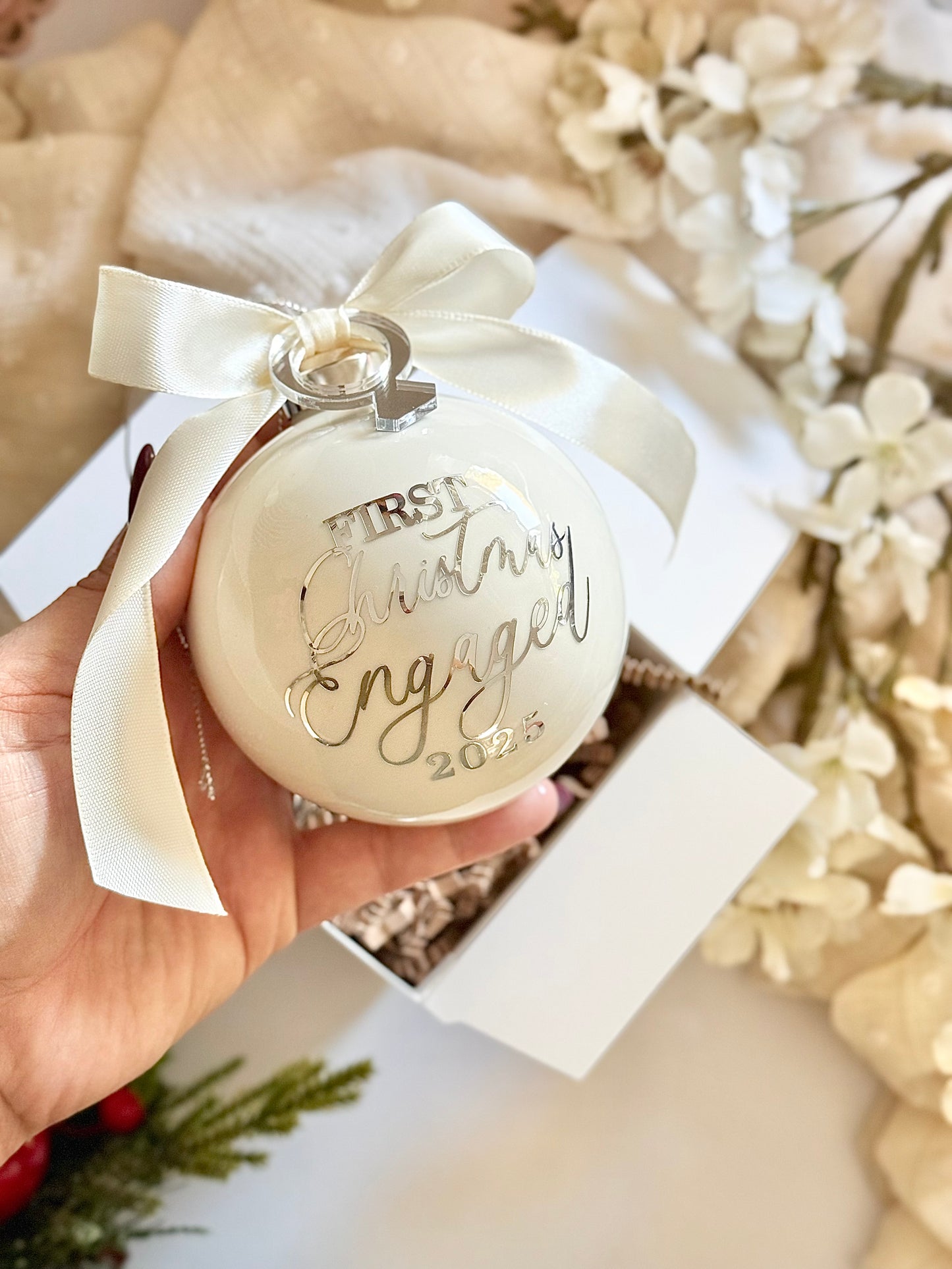 First Christmas Engaged Bauble