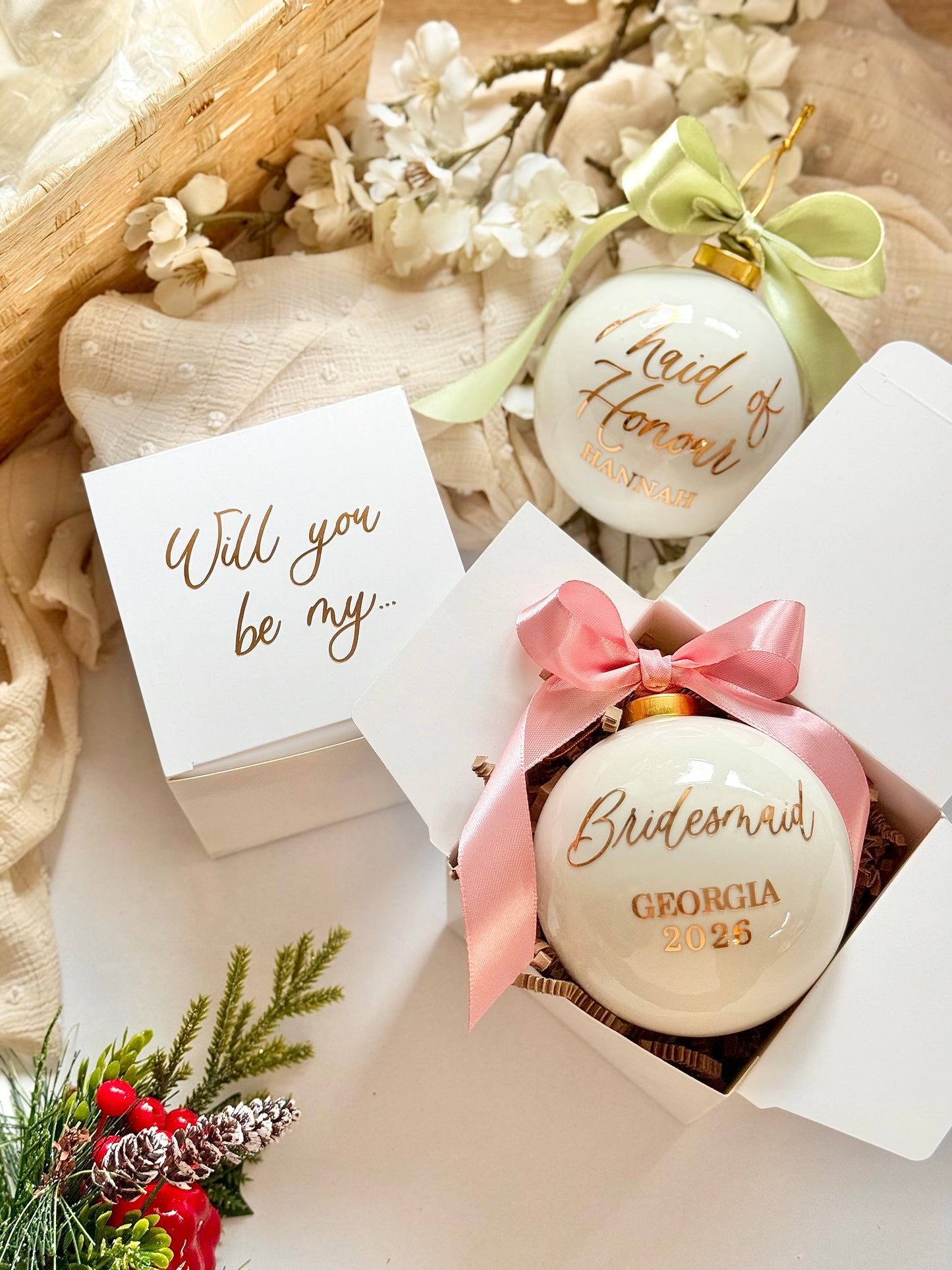 Bridesmaid Proposal Ceramic Bauble