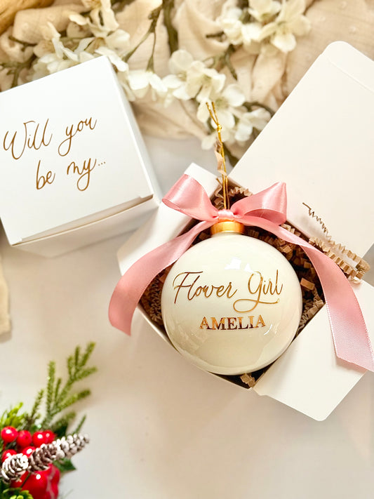 Flower Girl Proposal Ceramic Bauble