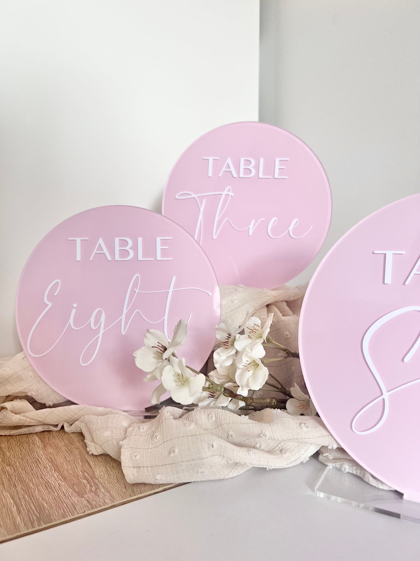Round Acrylic & Painted table signs