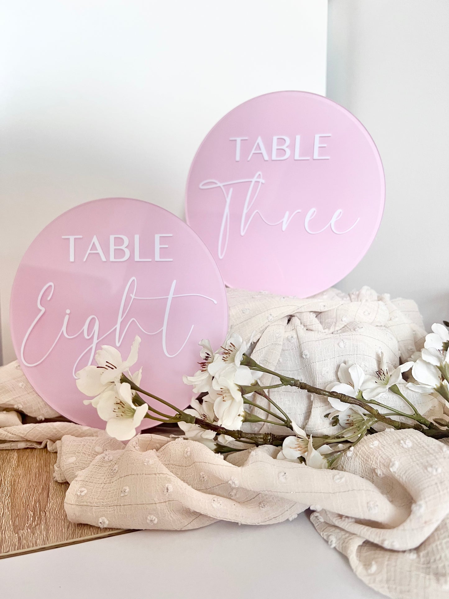 Round Acrylic & Painted table signs