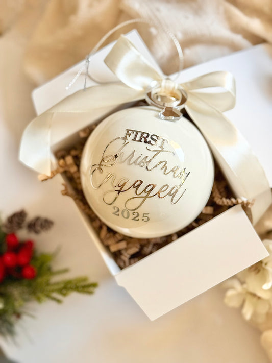 First Christmas Engaged Bauble