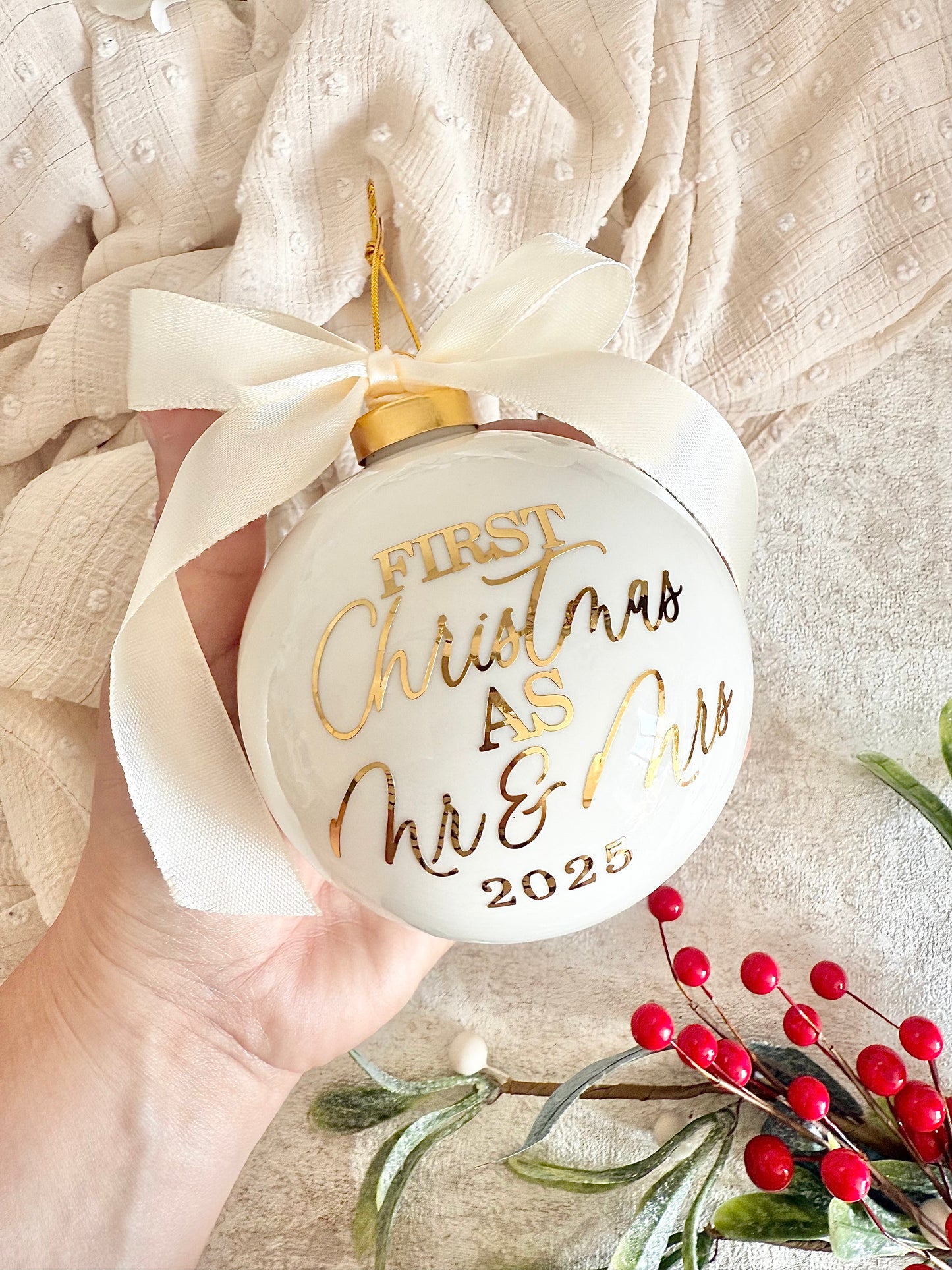Ceramic First Christmas as Mr & Mrs