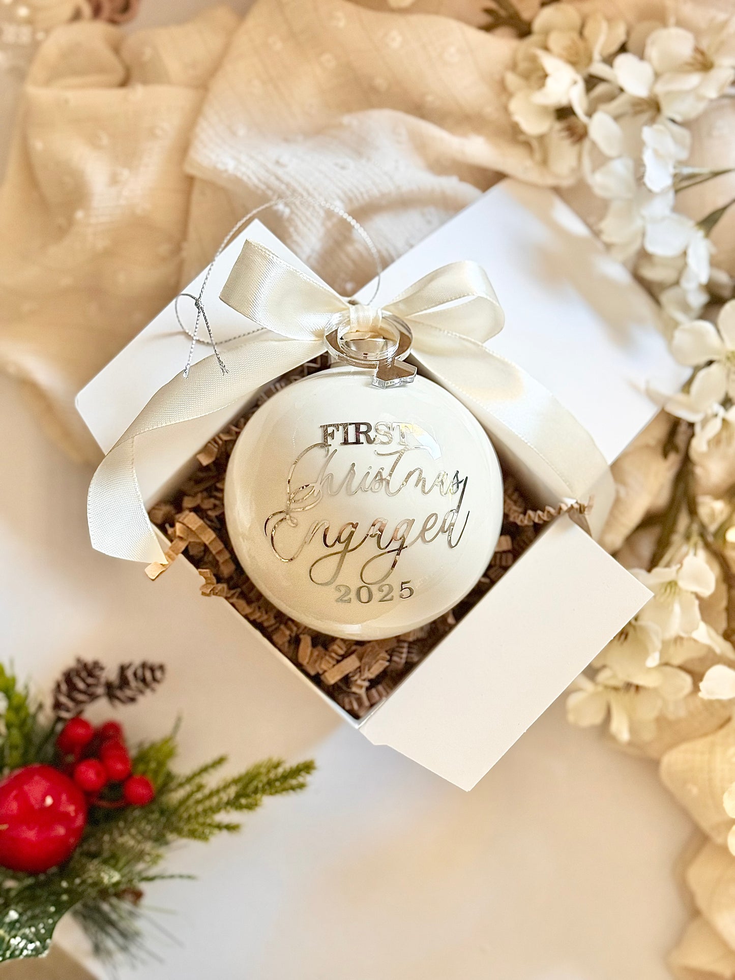 First Christmas Engaged Bauble