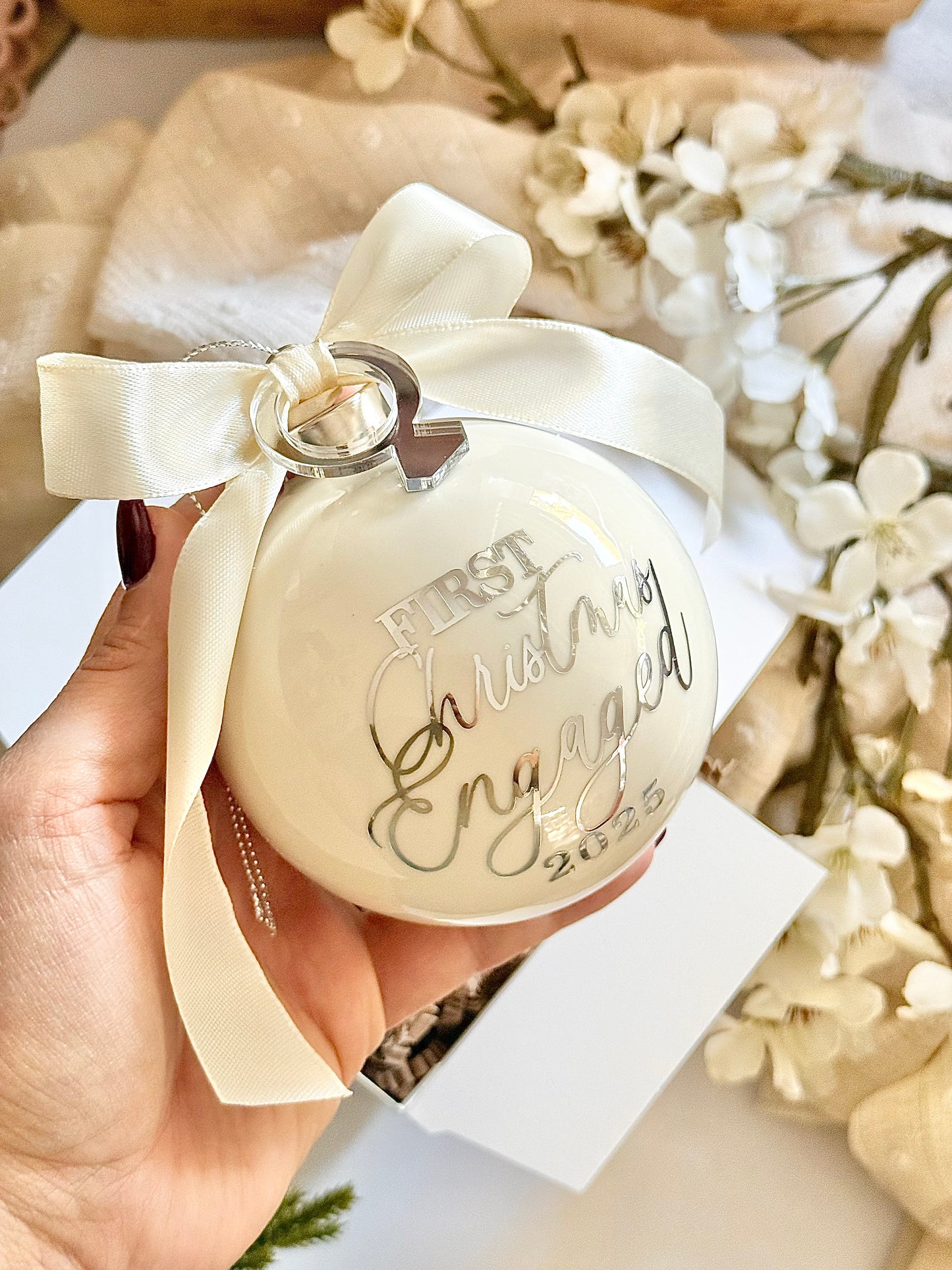 First Christmas Engaged Bauble