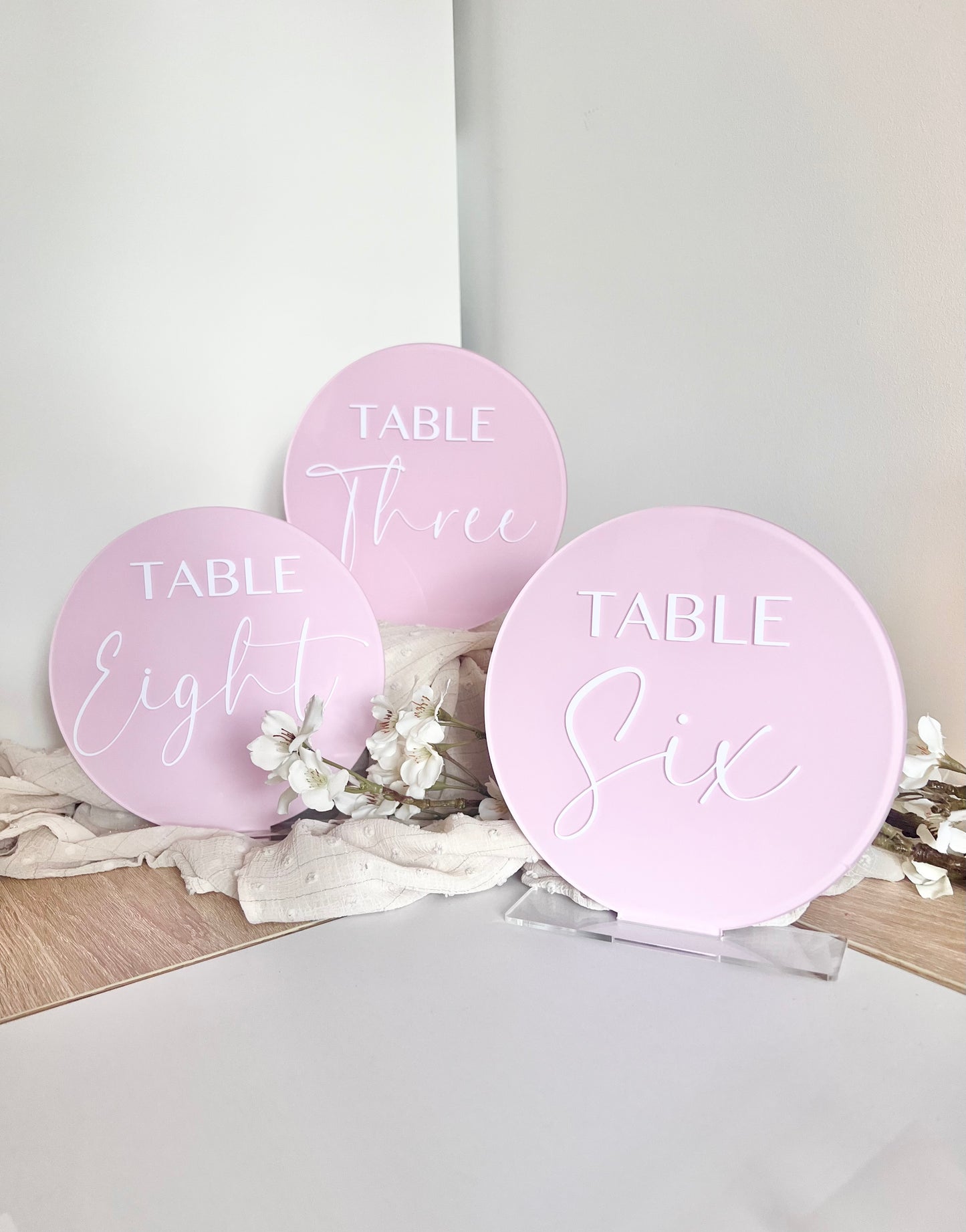 Round Acrylic & Painted table signs