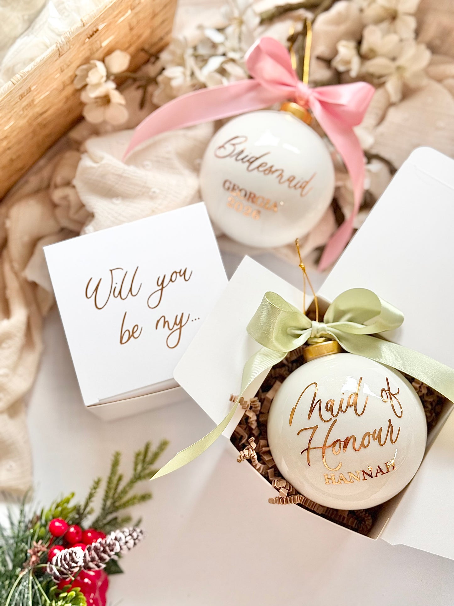 Bridesmaid Proposal Ceramic Bauble