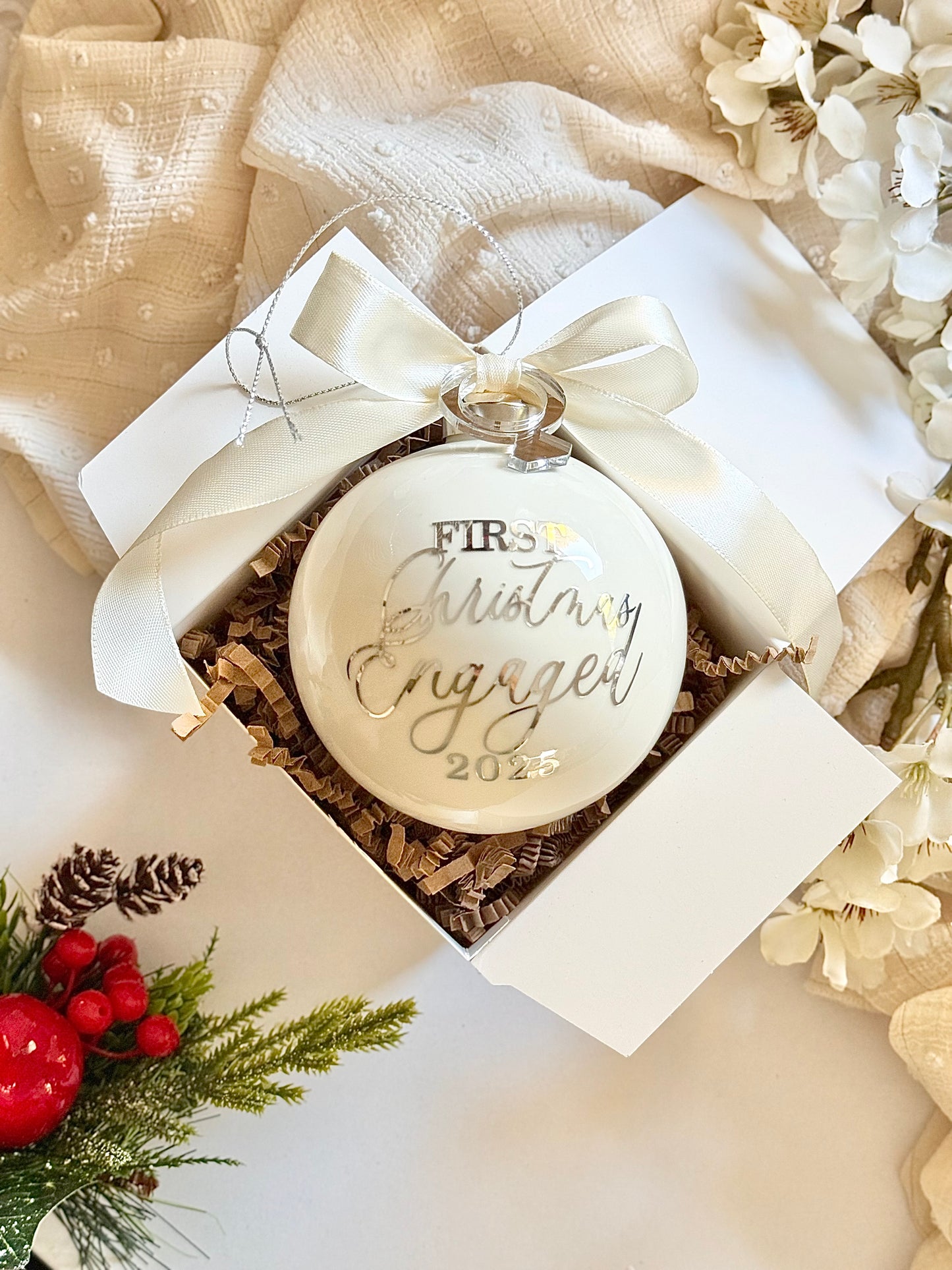 First Christmas Engaged Bauble