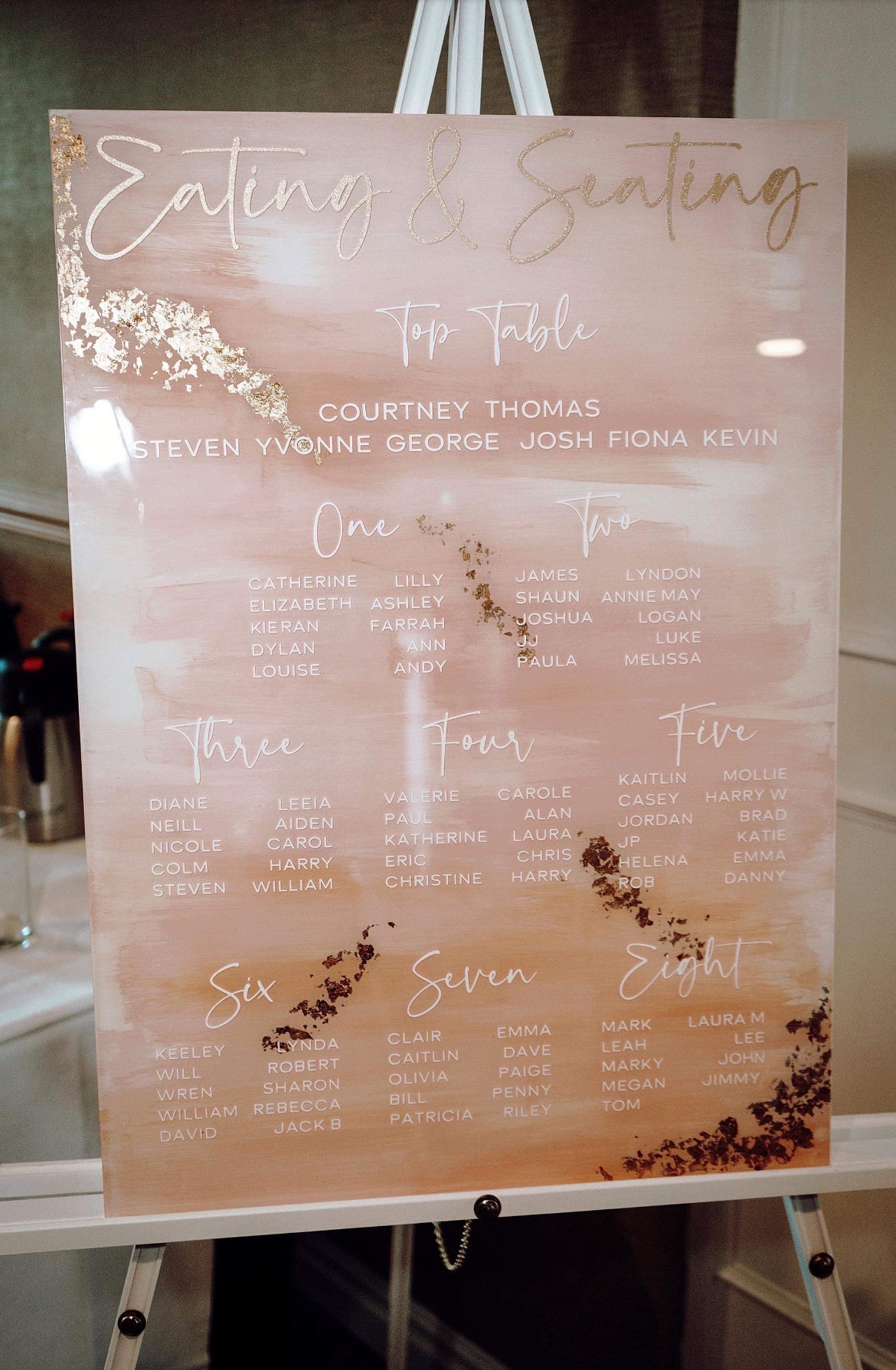 Bespoke UV printed Table Plan
