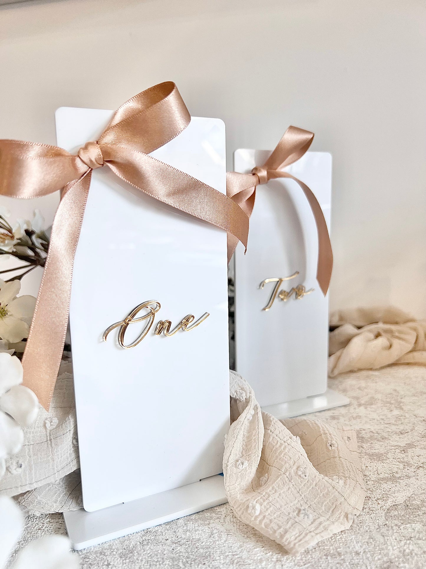 Champagne Bow Table Numbers