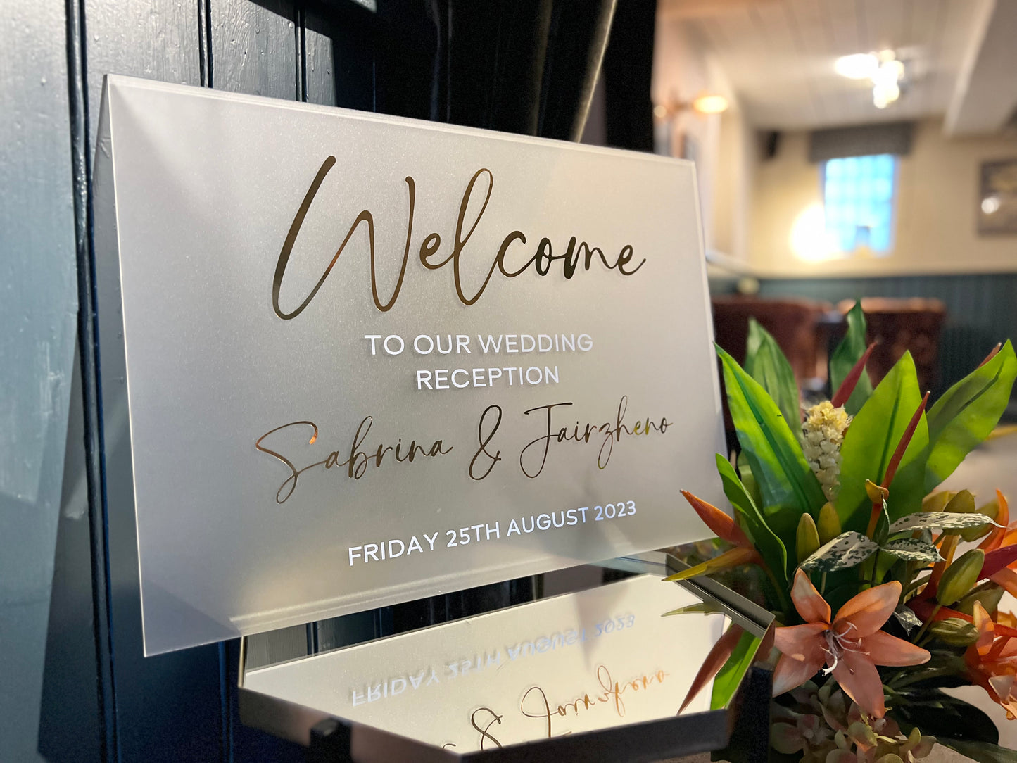 Frosted Welcome Sign