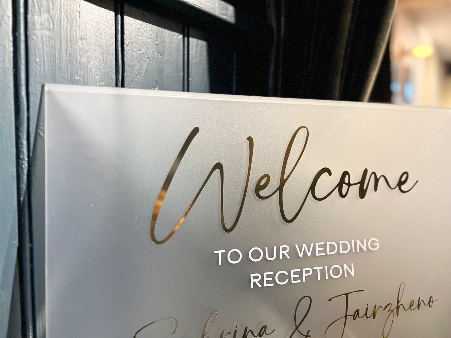Frosted Welcome Sign