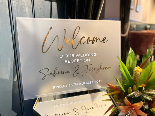 Frosted Welcome Sign