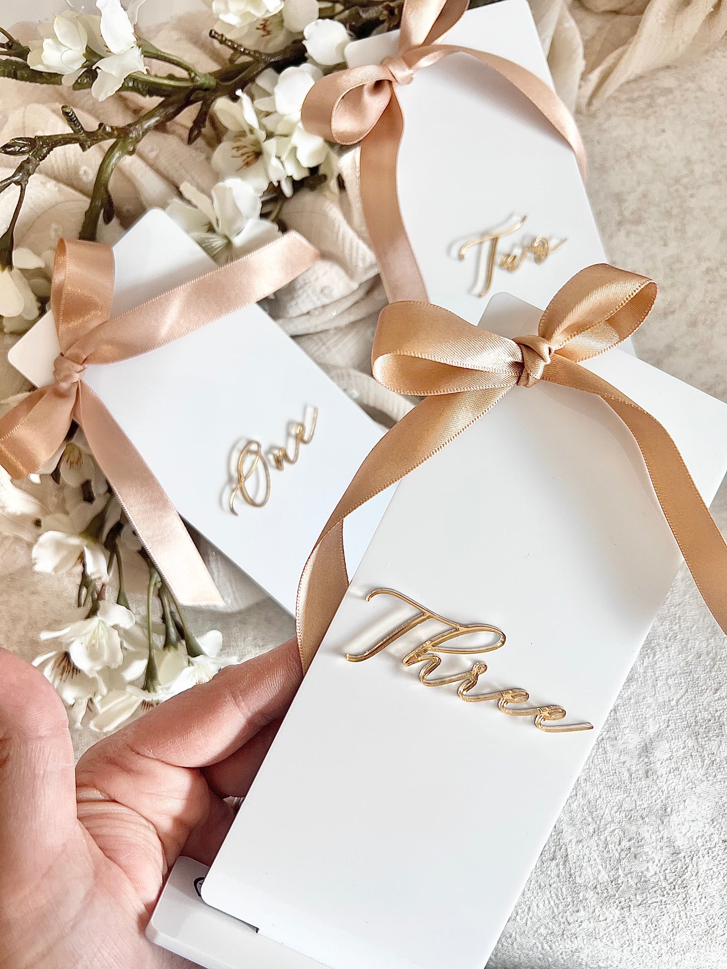 Champagne Bow Table Numbers