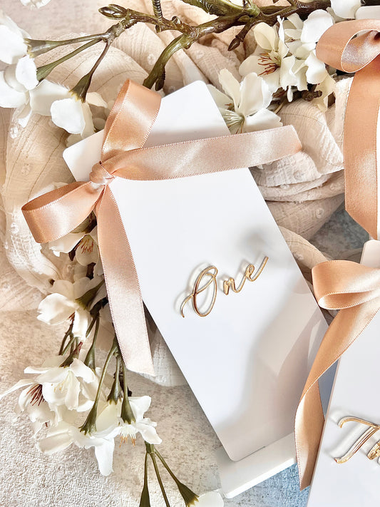 Champagne Bow Table Numbers