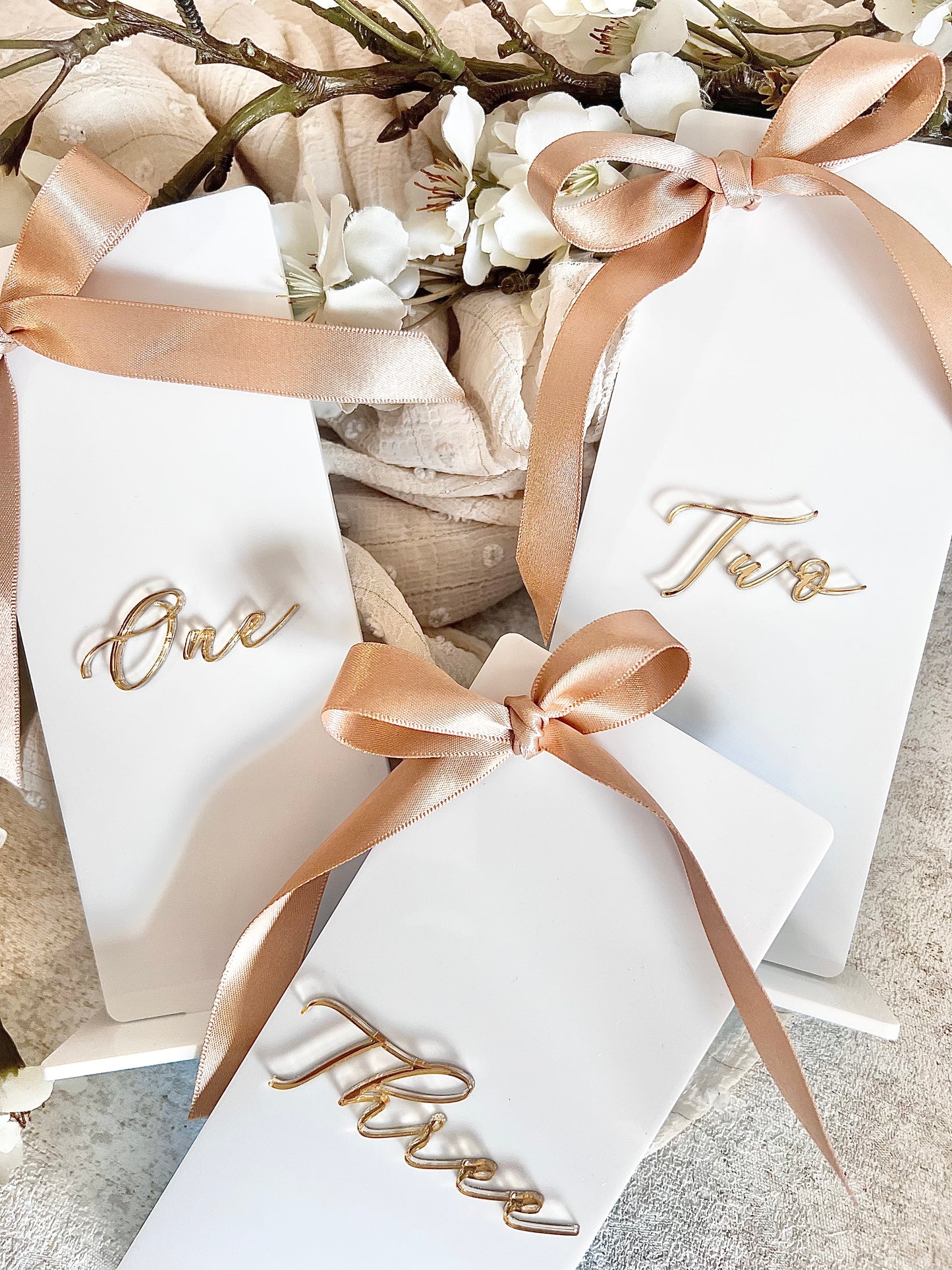 Champagne Bow Table Numbers