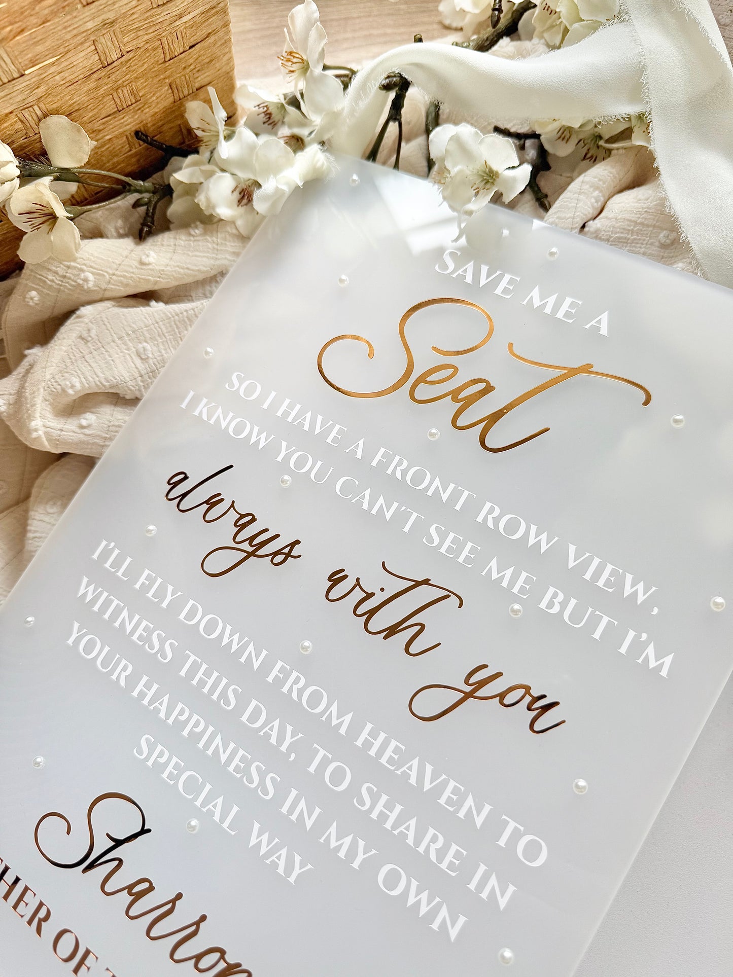 Hanging Wedding Memorial Sign