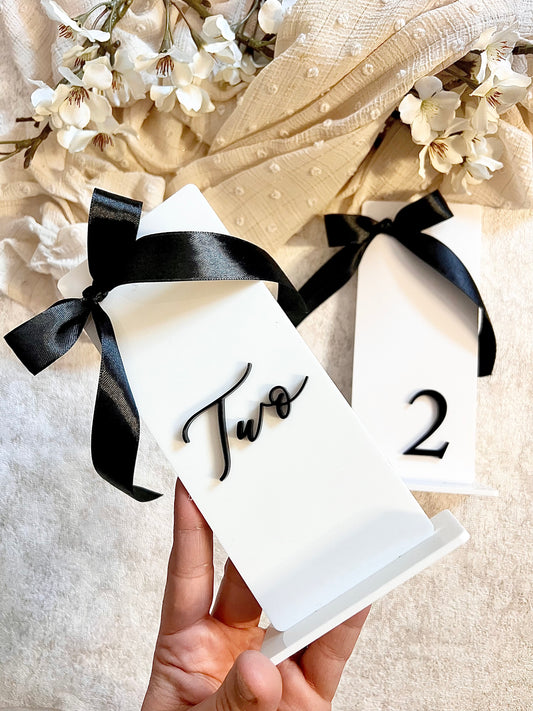 Monochrome Bow Table Numbers