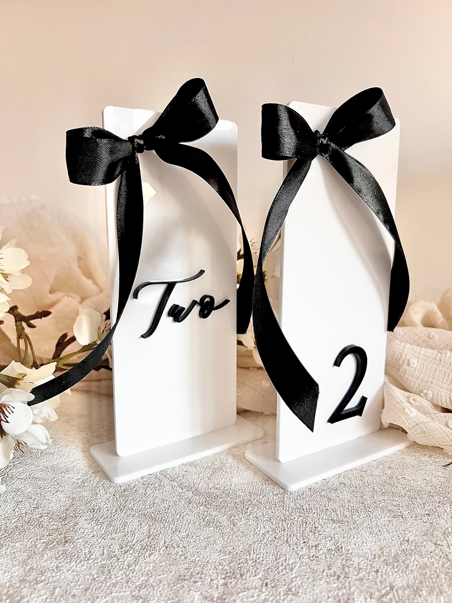 Monochrome Bow Table Numbers