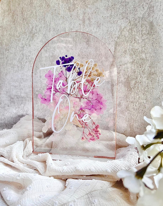 Pressed Flower Table Numbers