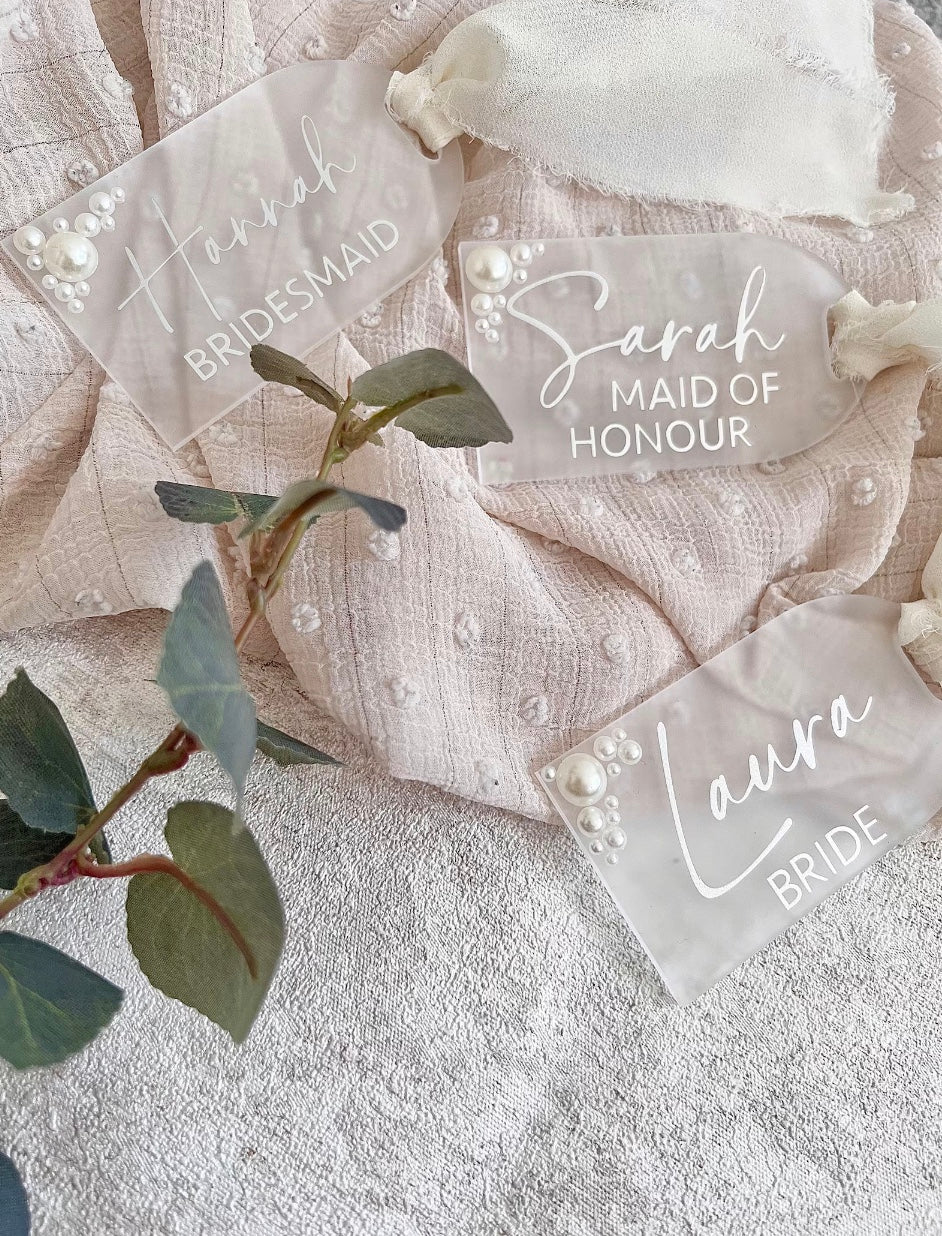 Frosted & Pearl Hanger Tags