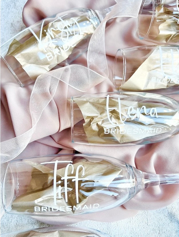 Personalised Glass Champagne Flutes