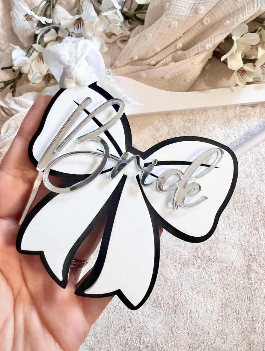 Black & White Bride Bow
