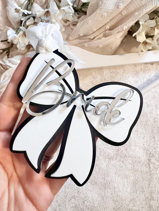 Black & White Bride Bow