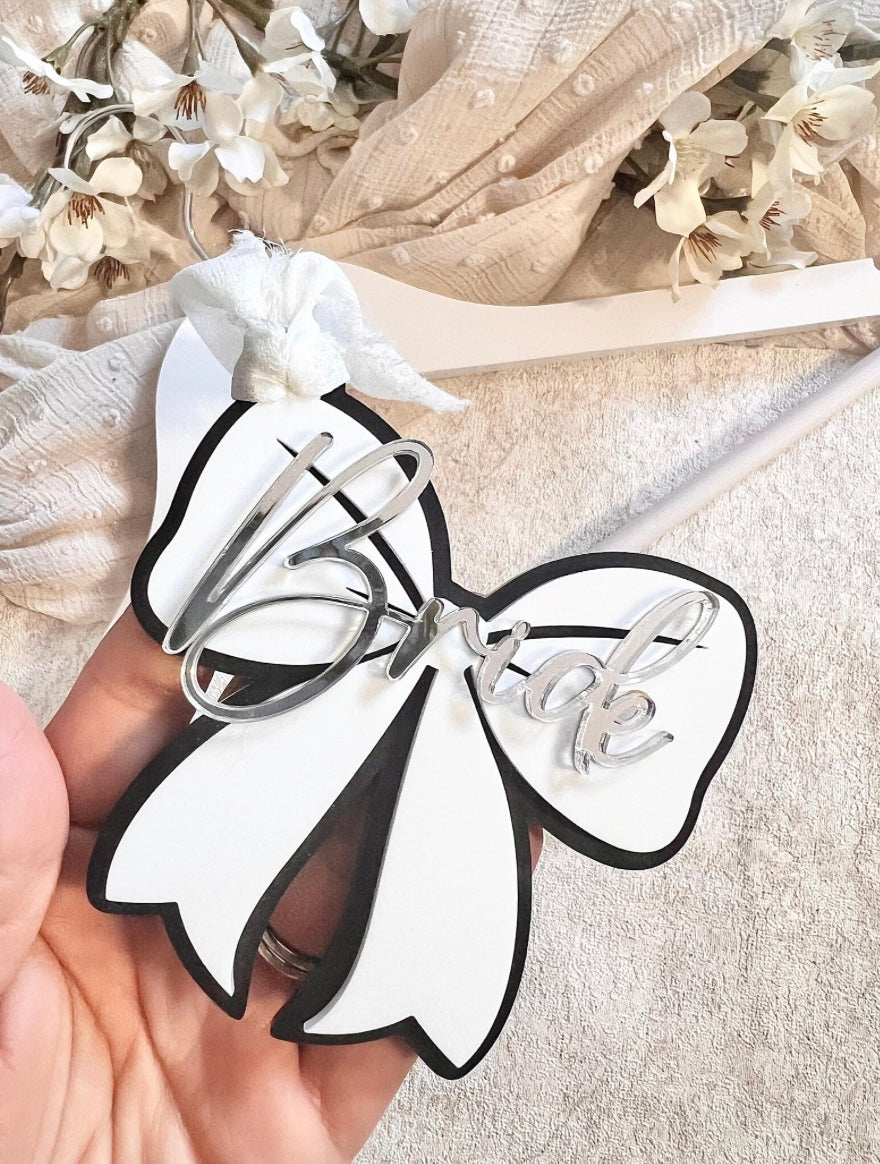 Black & White Bride Bow
