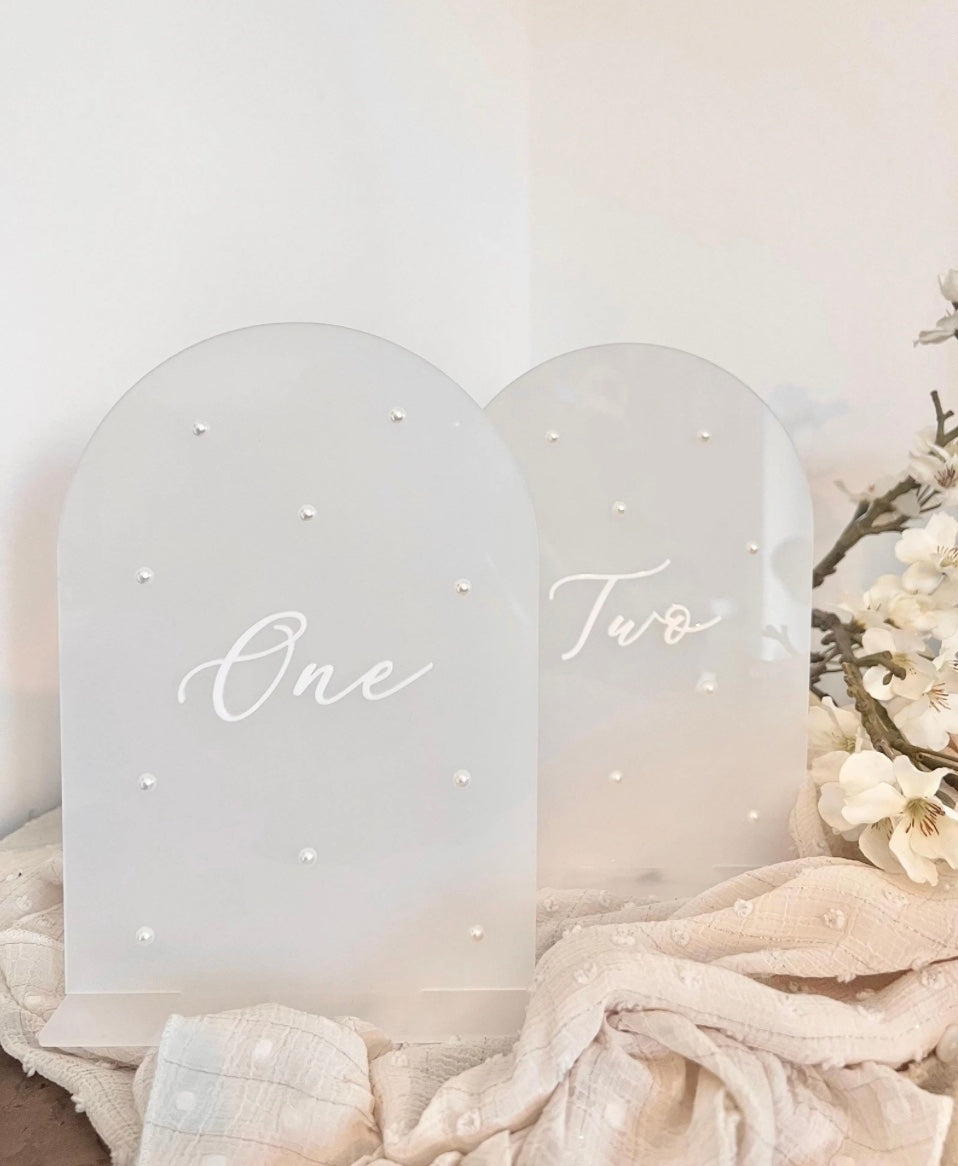 Glossy Pearl Table Numbers
