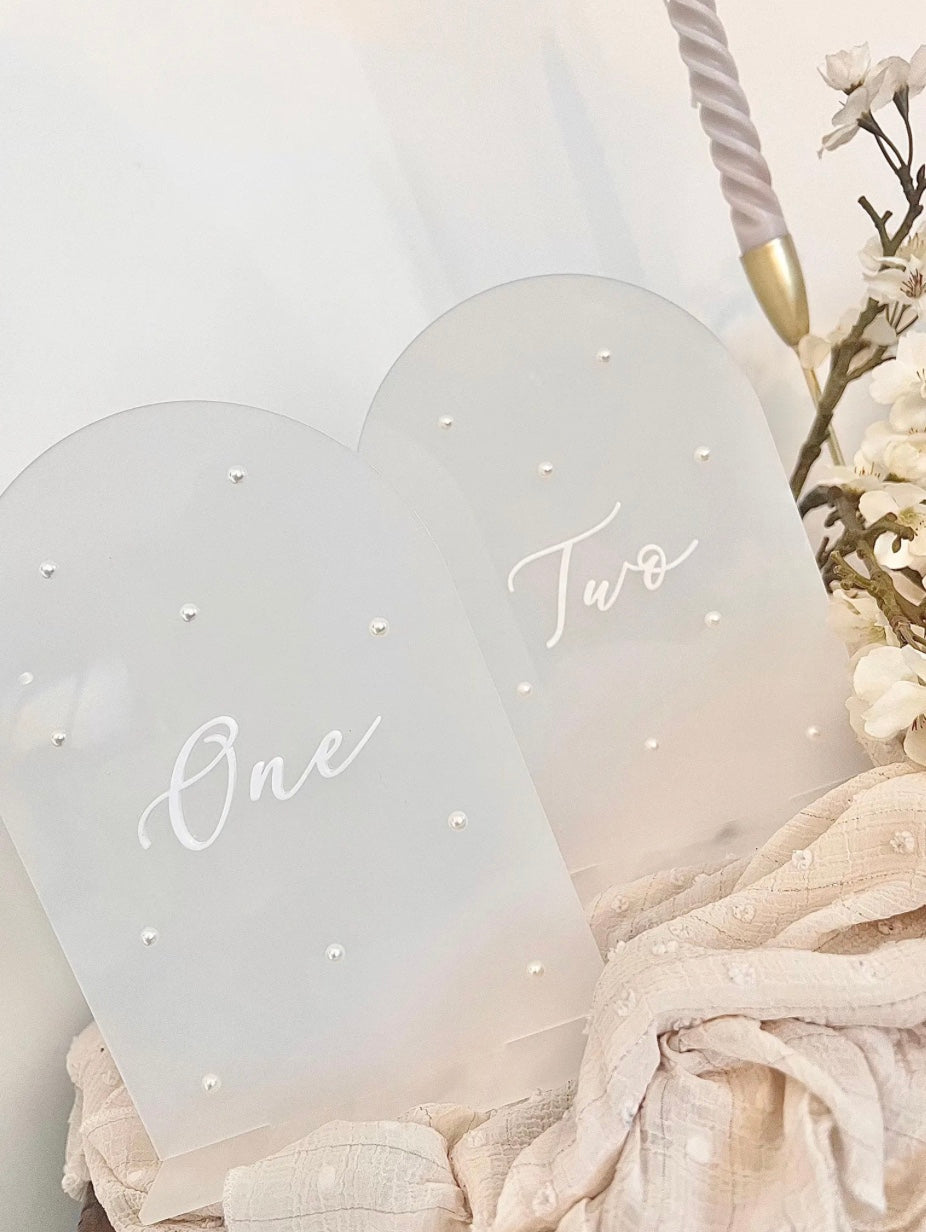 Glossy Pearl Table Numbers