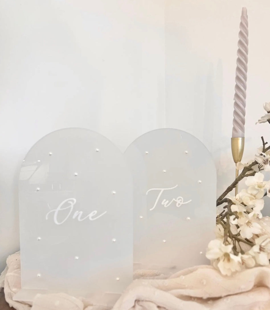 Glossy Pearl Table Numbers