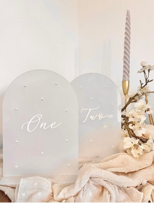 Glossy Pearl Table Numbers