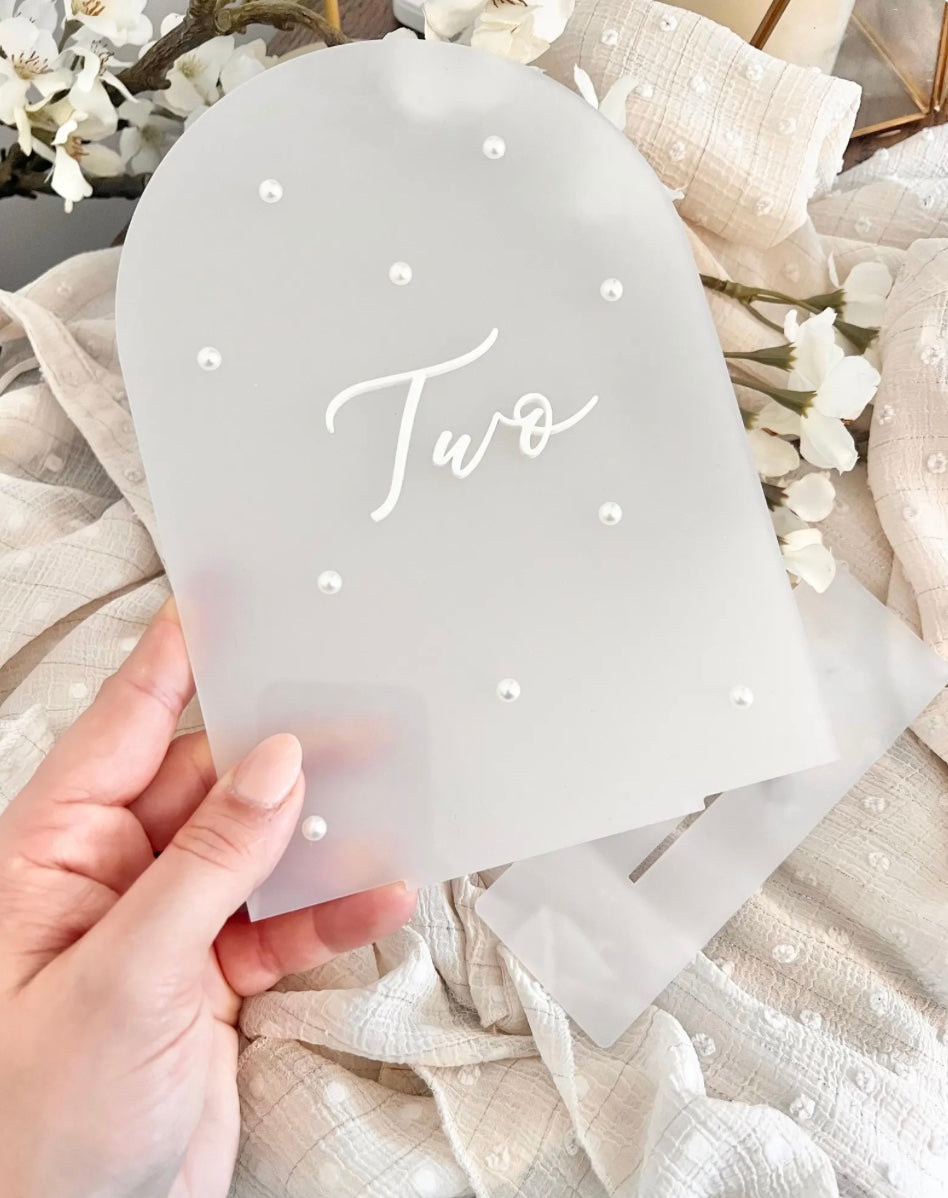 Glossy Pearl Table Numbers