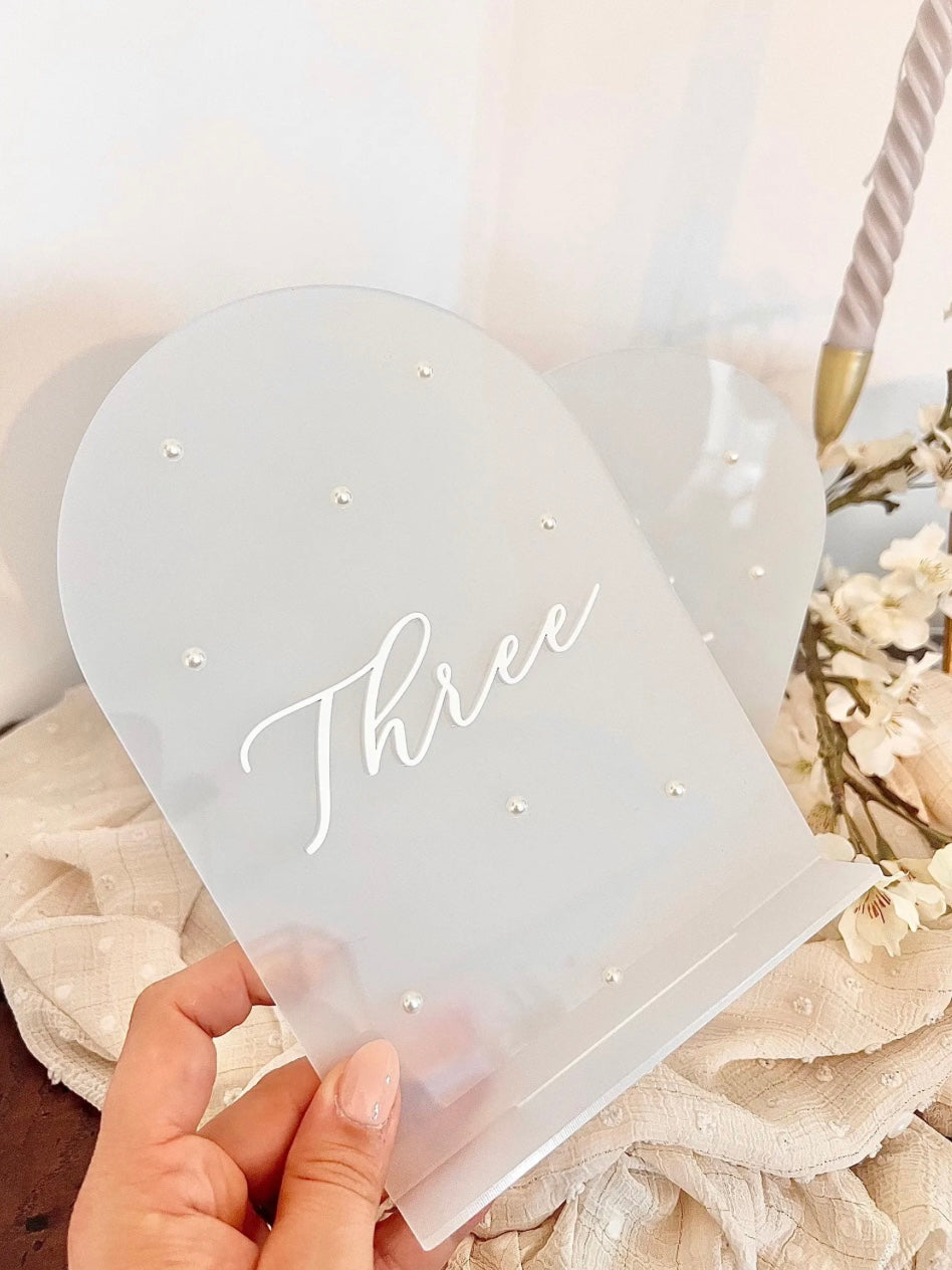 Glossy Pearl Table Numbers