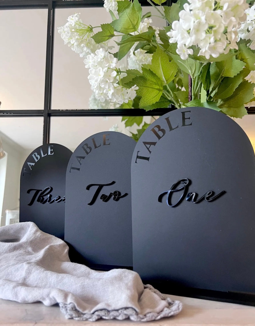 All Black Table Numbers