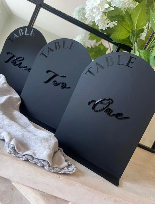 All Black Table Numbers