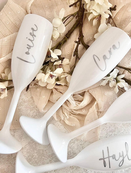 White Champagne Flutes