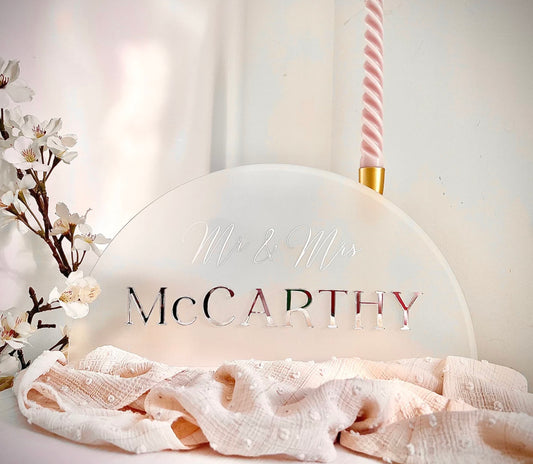 Mr & Mrs - Top Table Sign