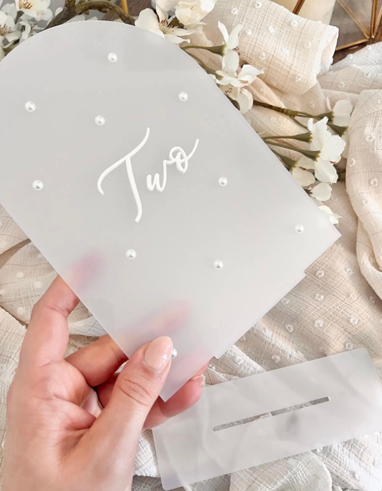 Glossy Pearl Table Numbers