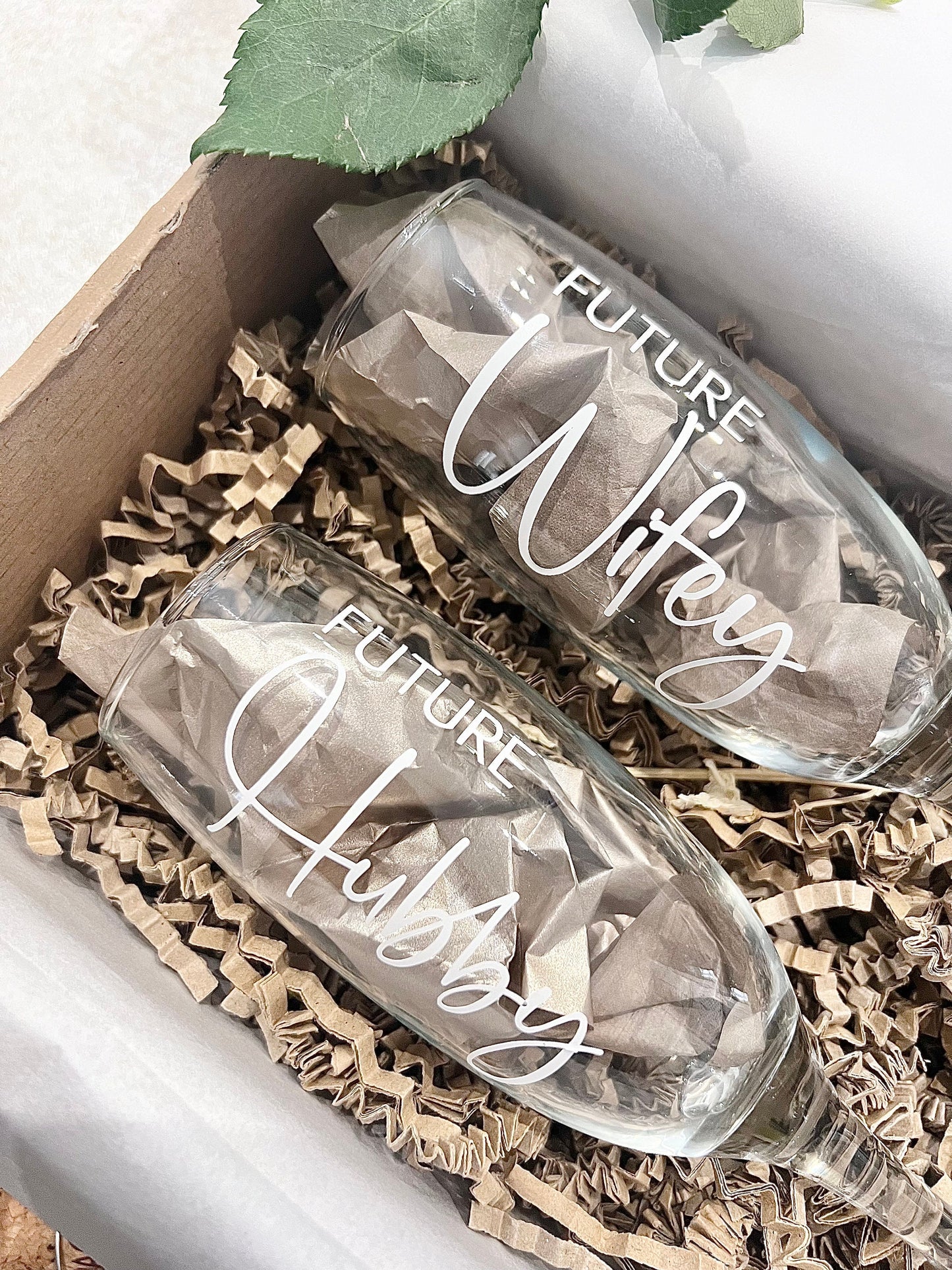 Future Hubby & Wifey Champagne Flutes
