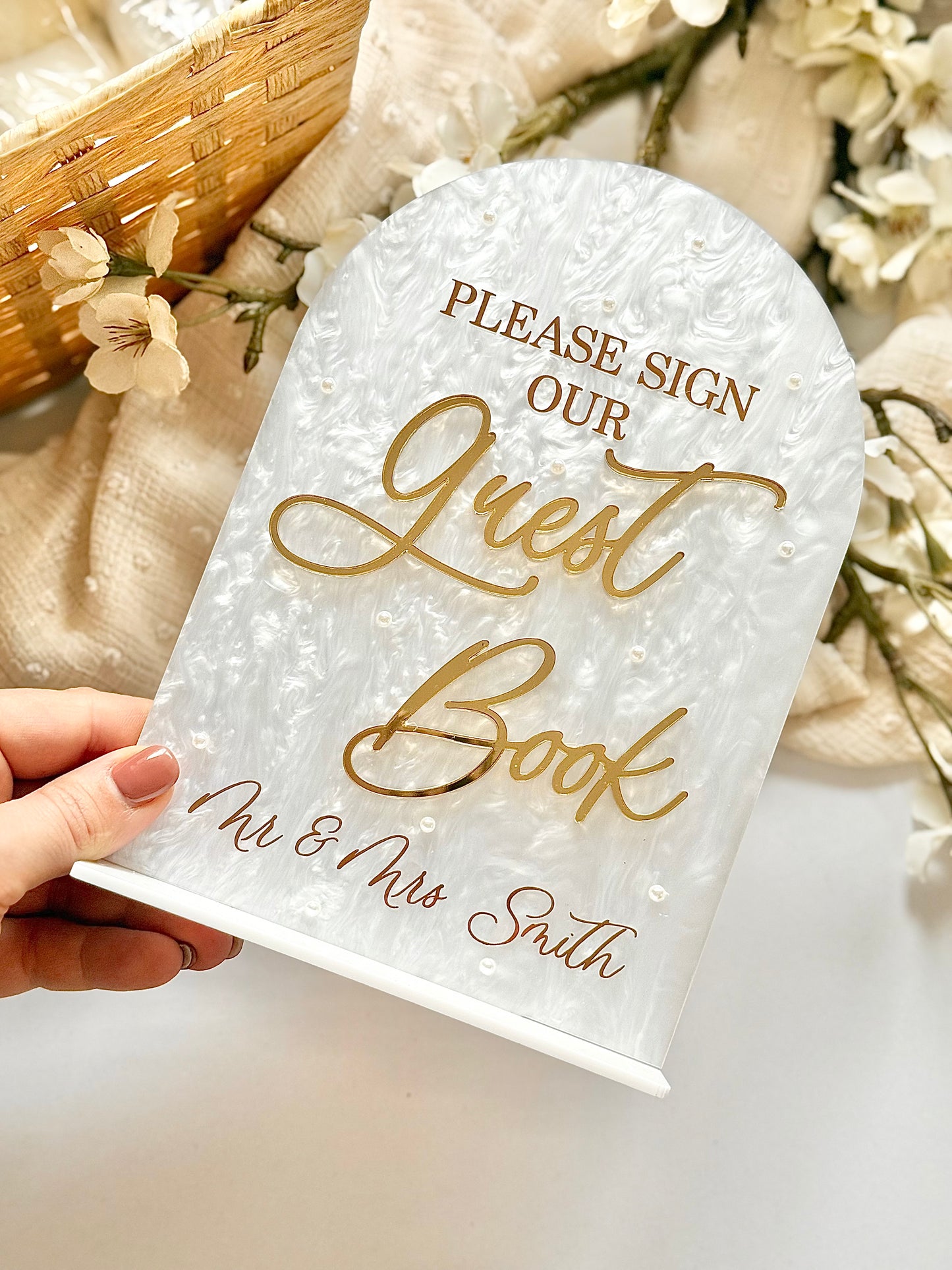 White Pearl - Guest Book Sign