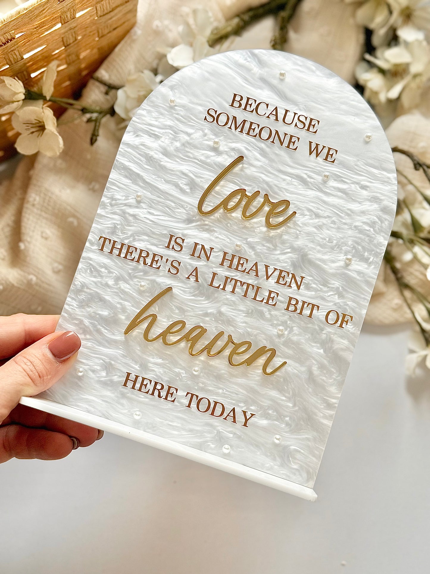 White Pearl - Memorial Sign