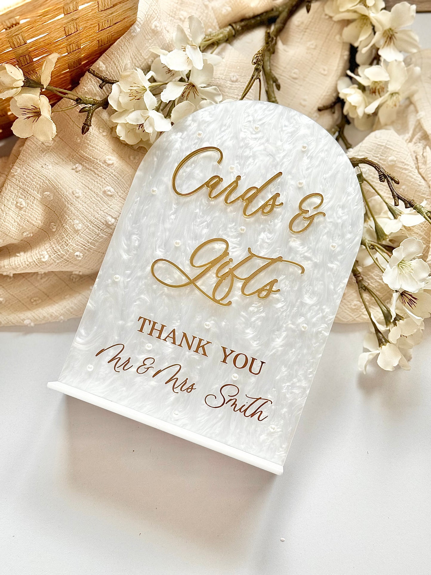 White Pearl - Cards & Gifts Sign