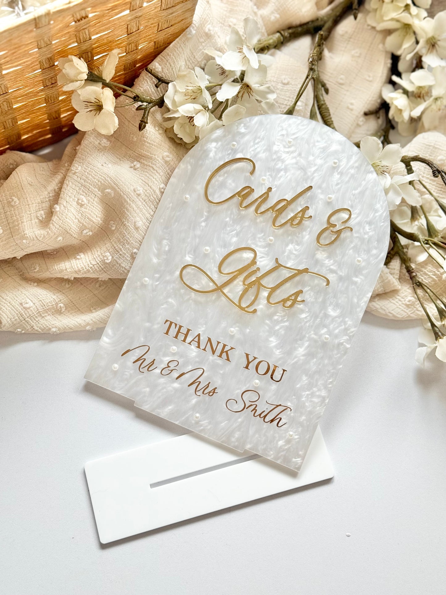 White Pearl - Cards & Gifts Sign